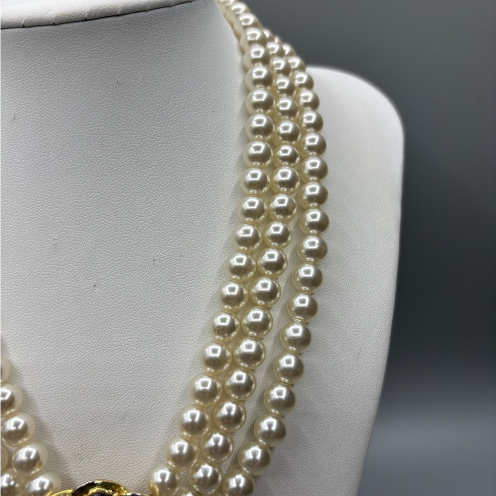 Elegant Faux Pearl Glass Bead Necklace JP211 - Picture 5 of 9